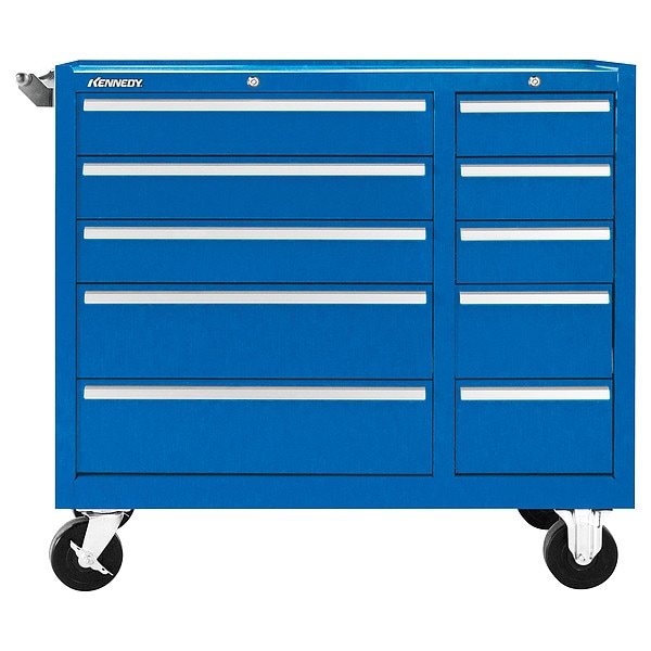 Kennedy Rolling Tool Cabinet, 10 Drawer, Blue, 39 in W - 310XBL