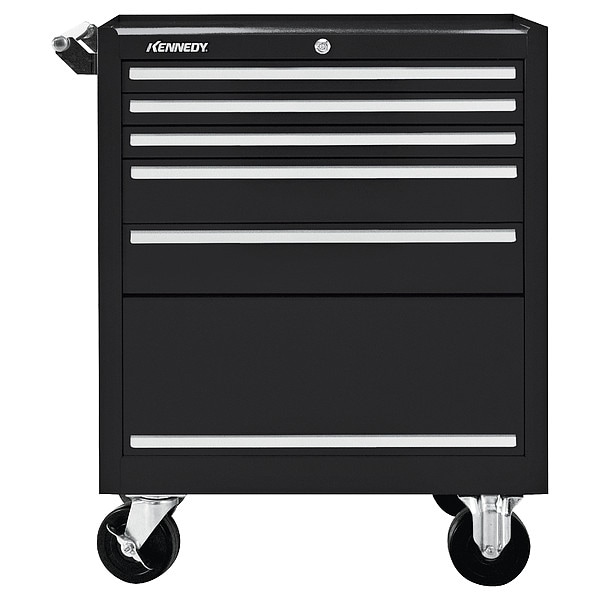 Kennedy Rolling Tool Cabinet, 5 Drawer, Black, 27 in W - 275XBK