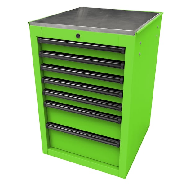 Homak 22in RS Pro 7-Drawer Side Cabinet - Lime Green - LG08022070