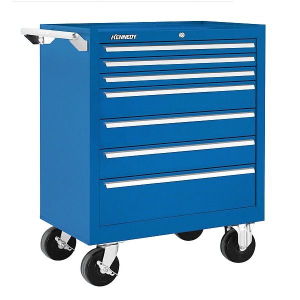 Kennedy Rolling Tool Cabinet, 7 Drawer, Blue, 29 in W - 297XBL