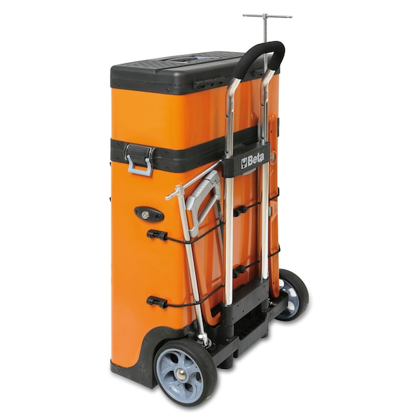Beta C41H Tool Cart, 3 Drawer, Gray, Sheet Metal, 21 in W x 13 in D x 36 in H - C41H-G