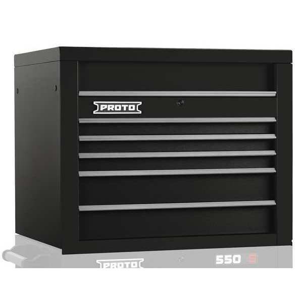 Proto 550S Series Top Chest, 5 Drawer, Black, Steel, 34 in W x 25-1/4 in D x 27 in H - J553427-5BK