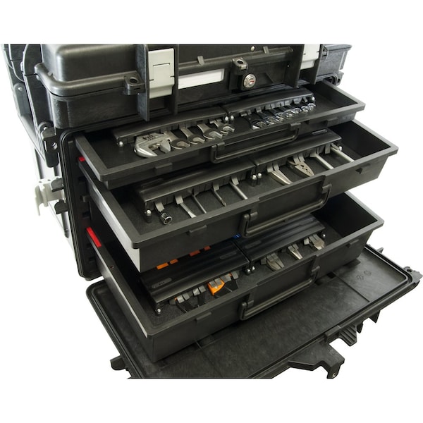 Gray Tools Tool Storage, 4 Drawer, Black, Polymer, 15 in W x 23 in H - 941004