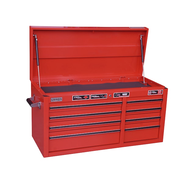 Urrea Top Chest/Cabinet, 8 Drawer, Red, Steel, 41 in W x 22 in D x 18 in H - X41S8