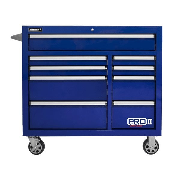 Homak 41in Pro 2  9-Drawer Roller Cabinet - Blue - BL04041092