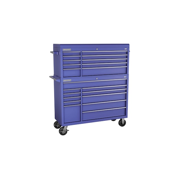 Champion Tool Storage FMPro Top Chest/Cabinet With Casters, 21 Drawer, Blue, Steel, 54 in W x 20 in D - FMP5421RC-BL