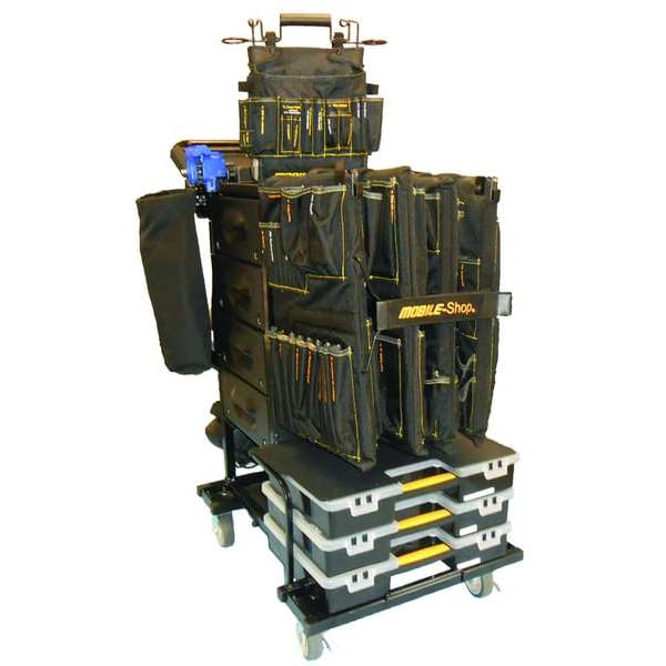 Mobile Shop PM Tool Utility Cart, 4 Drawer, Black, Plastic, Steel, 22 in W x 39-3/4 in D x 39 in H - MS-CPMC-EMPTY