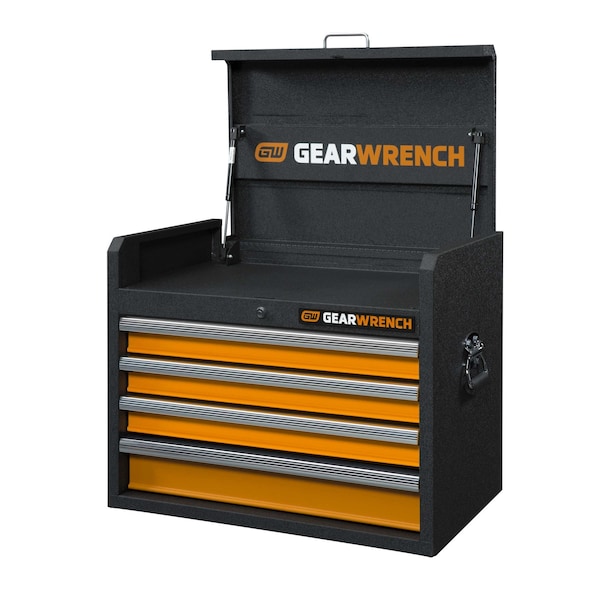 Gearwrench Tool Chest, 4 Drawer, Black/Orange, 26 in W - 83240