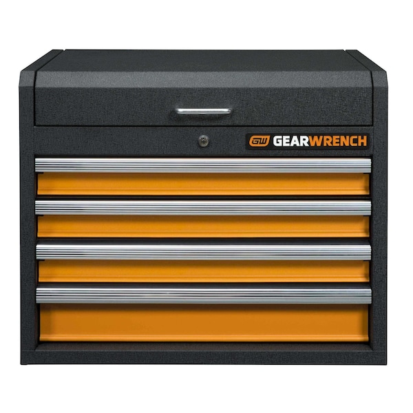 Gearwrench Tool Chest, 4 Drawer, Black/Orange, 26 in W - 83240