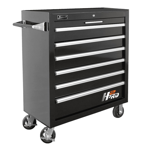 Homak 36in H2Pro Series 6 Drawer Roller Cabinet - Black - BK04036061
