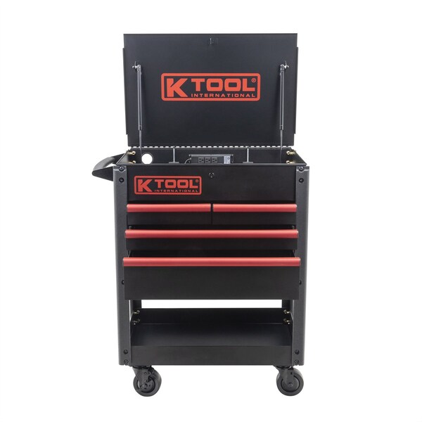 K-Tool International Service Cart, 4 Drawer, Black, 35 in W - KTI75118