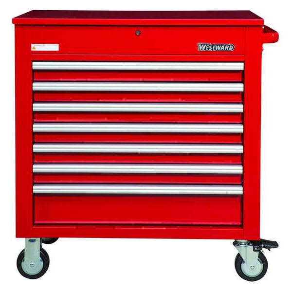 Westward WESTWARD Tool Utility Cart, 7-Drawers, Powder Coated Red, 36" W x 22" D x 39" H - 55NJ78