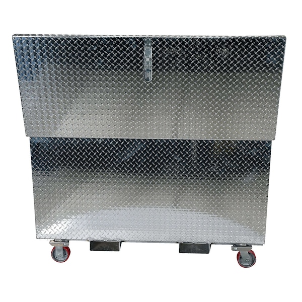 Vestil Tool Box, Casters/Forks, Silver, Aluminum, 60 in W x 30 in D - APTS-3060-CF
