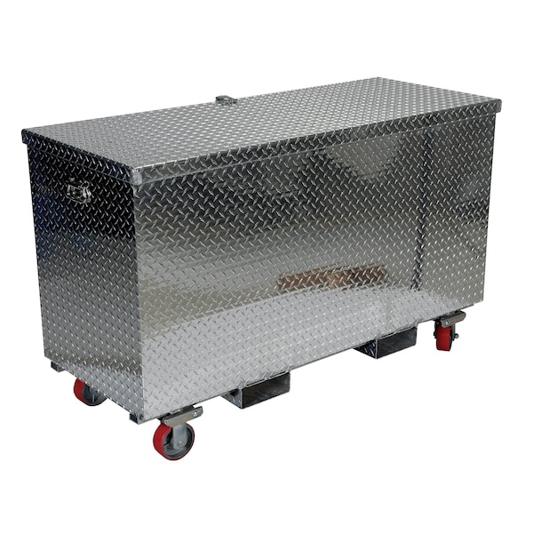 Vestil Tool Box, Casters/Forks, Silver, Aluminum, 60 in W x 30 in D - APTS-3060-CF