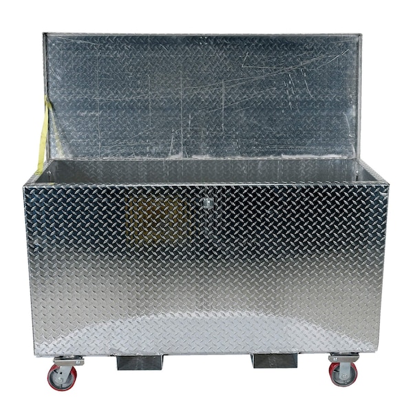 Vestil Tool Box, Casters/Forks, Silver, Aluminum, 60 in W x 30 in D - APTS-3060-CF