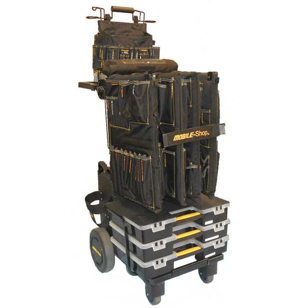 Mobile Shop HT Tool Utility Cart, Black, Plastic, Steel, 22 in W x 26 in D x 39 in H - MS-CEC-EMPTY