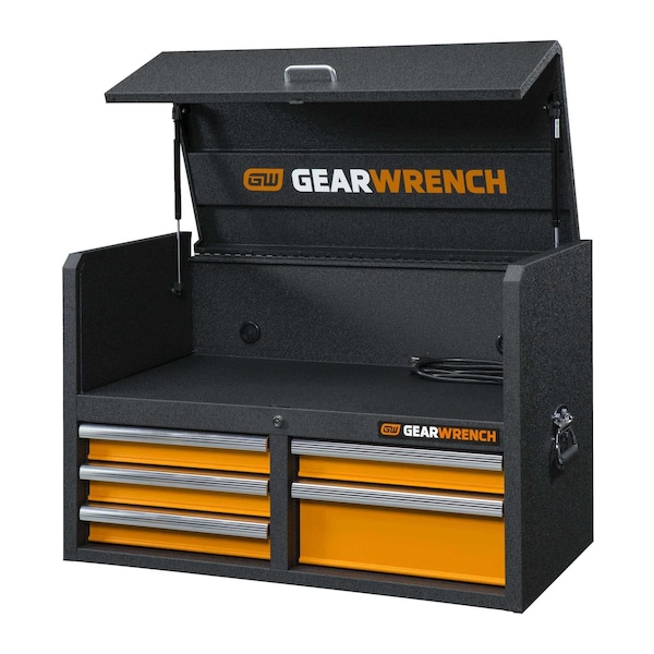 Gearwrench Tool Chest, 5 Drawer, Black/Orange, 36 in W - 83242