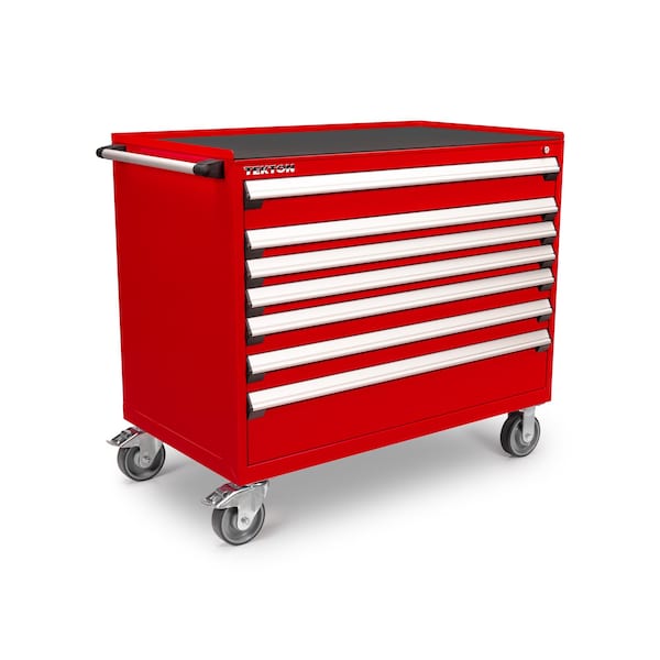 Tekton Rolling Tool Cabinet, 7 Drawer, Red, Steel, 48 in W x 27 in D x 41-1/2 in H - OCL43200STM