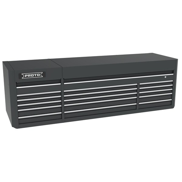 Proto 550 Series Top Chest, 15 Drawer, Dual Black, Steel, 88 in W x 27 in D x 27-1/4 in H - J558827B-15DB