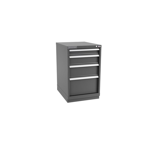 Champion Tool Storage Modular Drawer Cabinet, 4 Drawer, Dark Gray, Steel, 22 in W x 28-1/2 in D x 36 in H - N15000401ILCFTB-DG