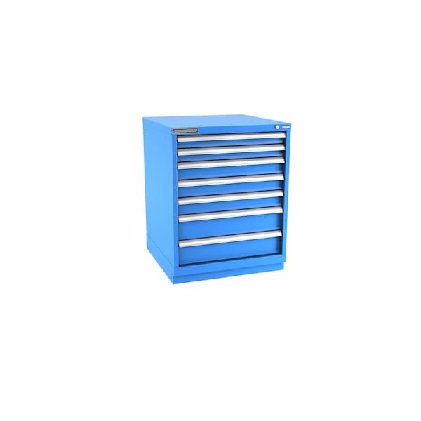 Champion Tool Storage Modular Drawer Cabinet, 7 Drawer, Blue, Steel, 28 in W x 28-1/2 in D x 36 in H - S15000702ILCFTB-BB
