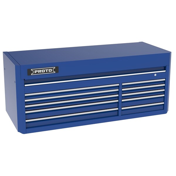Proto 550 Series Top Chest, 10 Drawer, Blue, Steel, 66 in W x 27 in D x 27 in H - J556627B-10BL