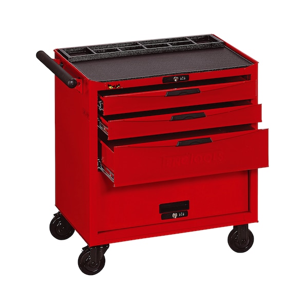 Teng Tools 8 Series Roller Cabinet, 3 Drawer, Red, Steel, 26 in W x 18 in D x 30 in H - TCW803NU