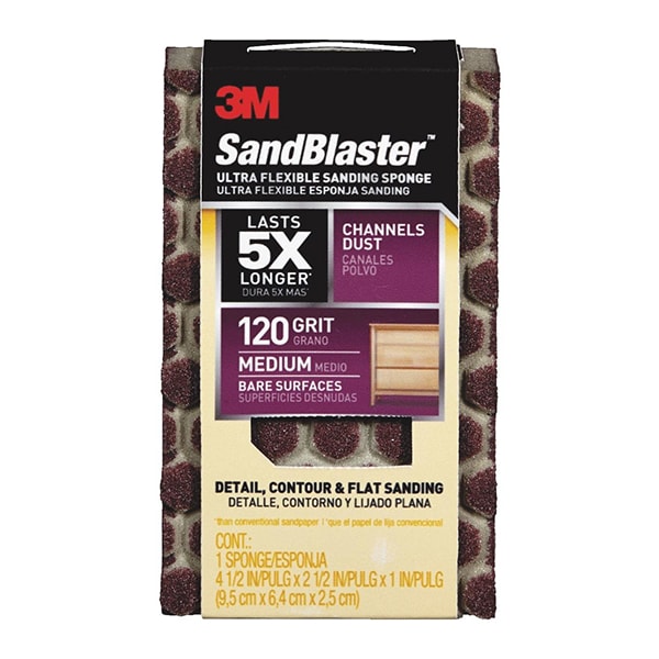 Esponja de Lijado Ultra Flexible SandBlaster de 4-1/2" x 2-1/2" de 120Gr Medium - 20907-120-UFS