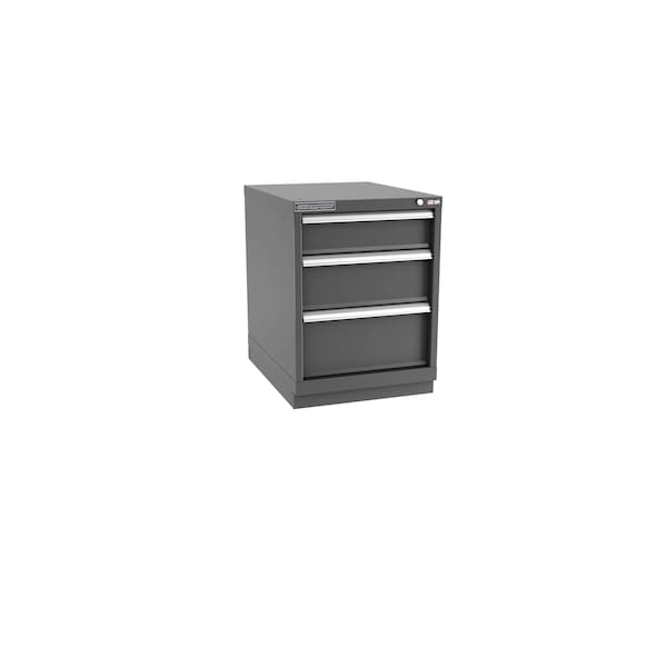 Champion Tool Storage Modular Drawer Cabinet, 3 Drawer, Dark Gray, Steel, 22 in W x 28-1/2 in D x 30 in H - N12000301ILCFTB-DG