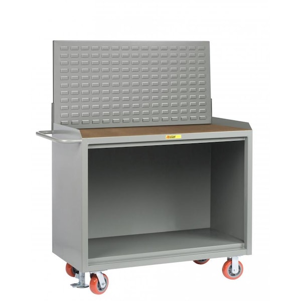Little Giant Bench Cabinet, 24" X 48", Locking Doors, Butcher Block, Louvered Panel - MJ2D2448FLLP