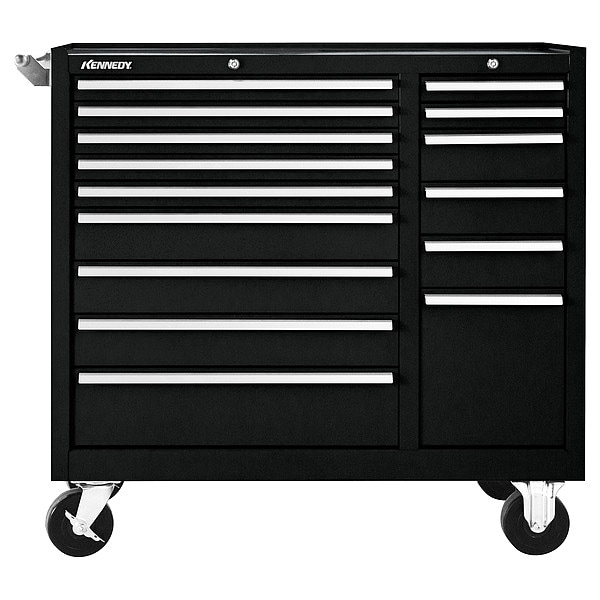 Kennedy Rolling Tool Cabinet, 15 Drawer, Black, 39 in W - 315XBK