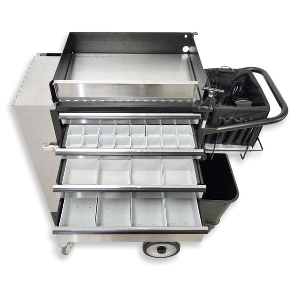 Flexcart FC-100 Tool Utility Cart, 7 Drawer, Black, Stainless Steel, 14-1/4 in W x 37-1/2 in D x 45 in H - FC100-ECSS-NT