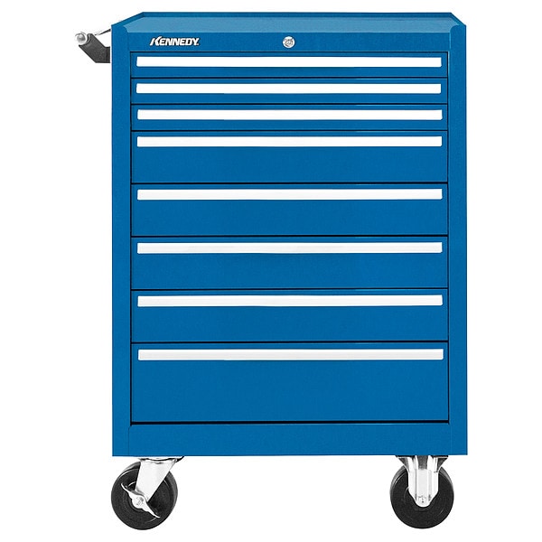 Kennedy Rolling Tool Cabinet, 8 Drawer, Blue, 27 in W - 378XBL