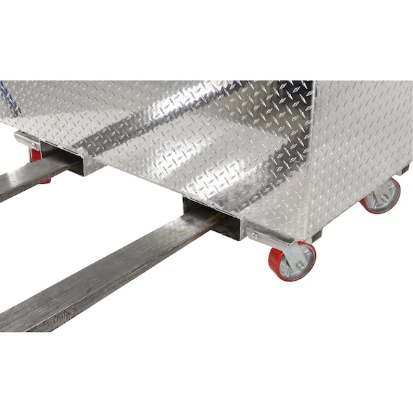 Vestil Tool Box, Casters, Silver, Aluminum, 48 in W x 24 in D - APTS-2448-CF