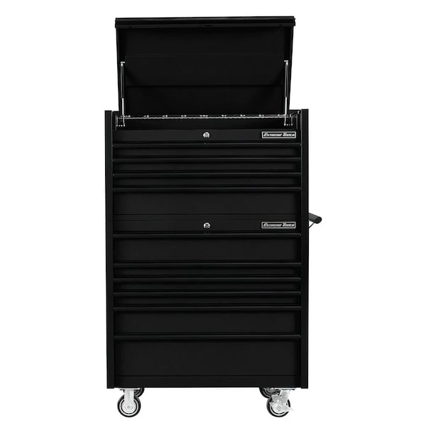 Extreme Tools Chest and Roller Cabinet, 10 Drawer, Black, 41 in W - DX4110CRMK
