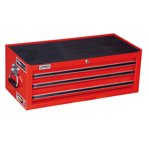 Urrea Tool Cabinet, 3 Drawer, Red, Steel, 27 in W x 37 in D x 18 in H - X27I3