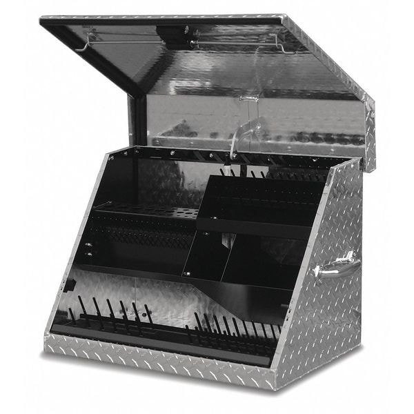 Montezuma Triangle Top Chest, Silver, Aluminum, 27 in W x 18 in D x 18-1/2 in H - MZ-SE250AL