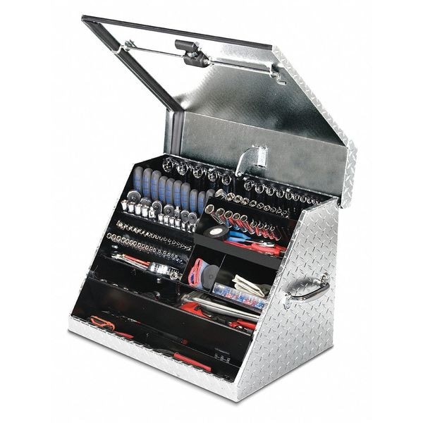 Montezuma Triangle Top Chest, Silver, Aluminum, 27 in W x 18 in D x 18-1/2 in H - MZ-SE250AL