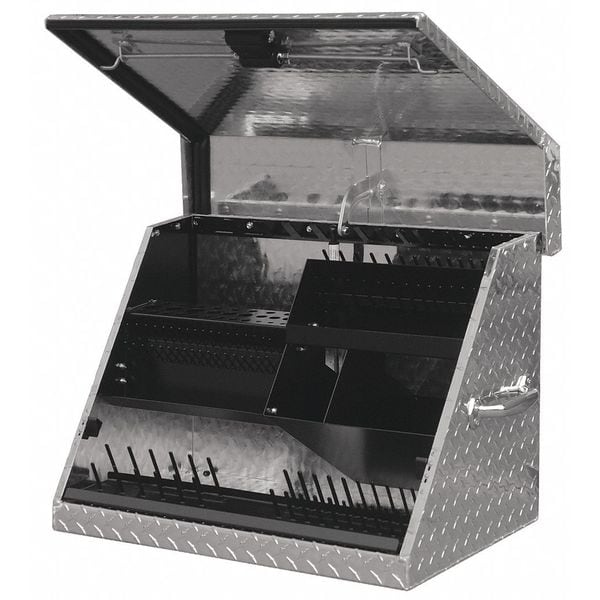 Montezuma Triangle Top Chest, Silver, Aluminum, 27 in W x 18 in D x 18-1/2 in H - MZ-SE250AL