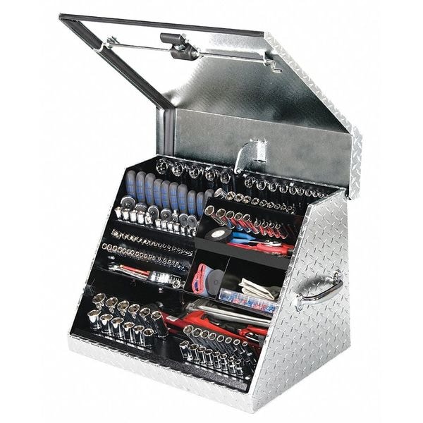 Montezuma Triangle Top Chest, Silver, Aluminum, 27 in W x 18 in D x 18-1/2 in H - MZ-SE250AL