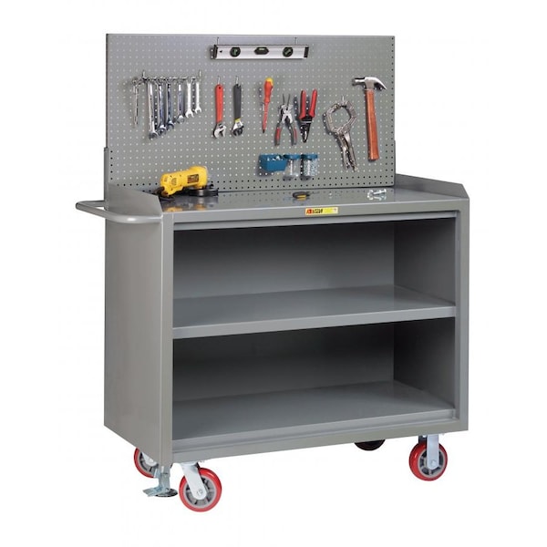 Little Giant Bench Cabinet, 24" X 48", Heavy-Duty Drawer, Hardboard, Pegboard Panel - MH2448HDFLPB