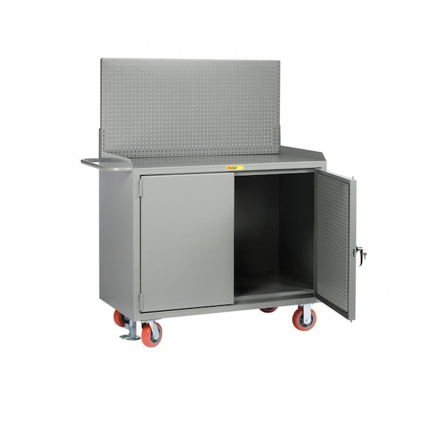 Little Giant Bench Cabinet, 24" X 48", Louvered Doors, Non-Slip Vinyl Matting - MM2448LPDFL