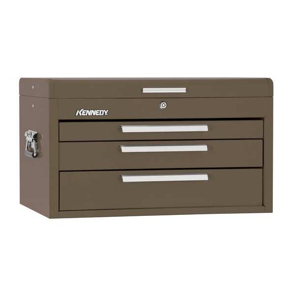 Kennedy Signature Series Top Chest, 3 Drawer, Brown, Steel, 26 in W x 12 in D x 14-3/4 in H - 263B