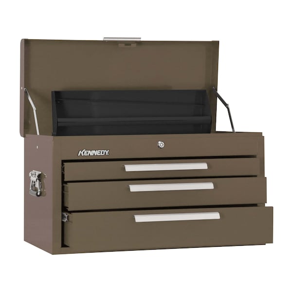 Kennedy Signature Series Top Chest, 3 Drawer, Brown, Steel, 26 in W x 12 in D x 14-3/4 in H - 263B