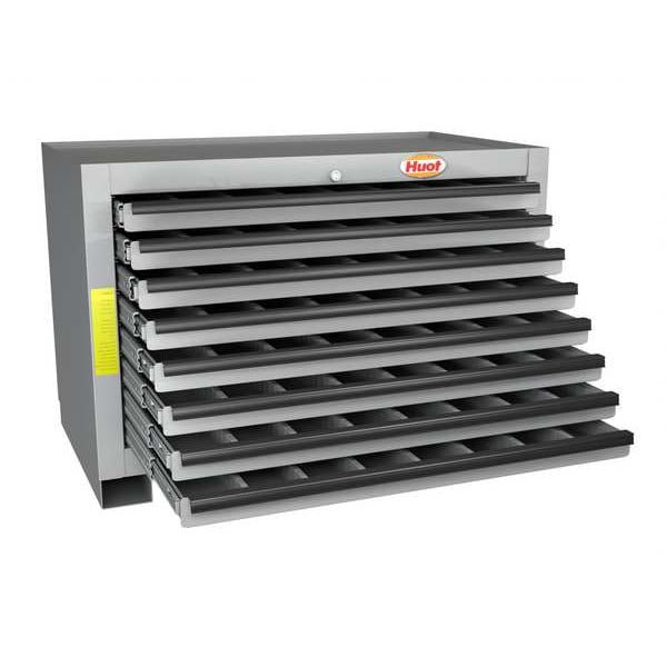 Huot Super Chest Combination Tool Chest/Cabinet, 8 Drawer, Gray, Steel, 34 in W x 19 in D x 23 in H - 13530
