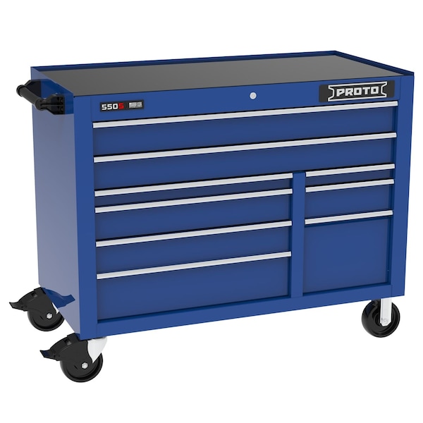 Proto 550 Series Tool Cabinet, 9 Drawer, Blue, 50 in W x 25-1/4 in D x 41 in H - J555041B-9BL