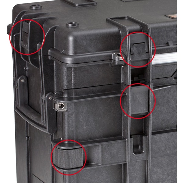 Gray Tools Mobile Tool Chest, Military Version, 4 Drawer, Black, Polymer, 15 in W x 23 in H - 942004