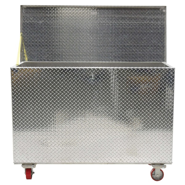 Vestil Tool Box, Casters, Silver, Aluminum, 60 in W x 36 in D - APTS-3660-C
