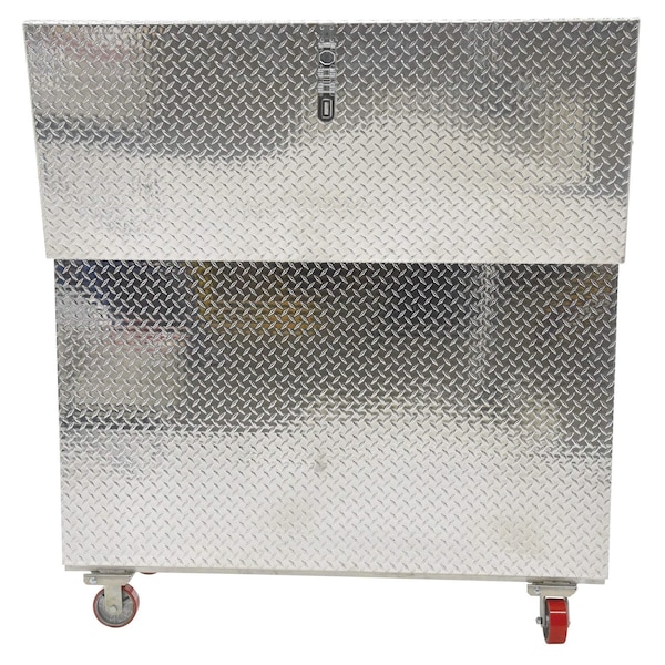 Vestil Tool Box, Casters, Silver, Aluminum, 60 in W x 36 in D - APTS-3660-C