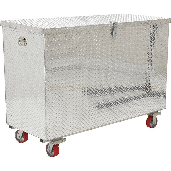 Vestil Tool Box, Casters, Silver, Aluminum, 60 in W x 36 in D - APTS-3660-C